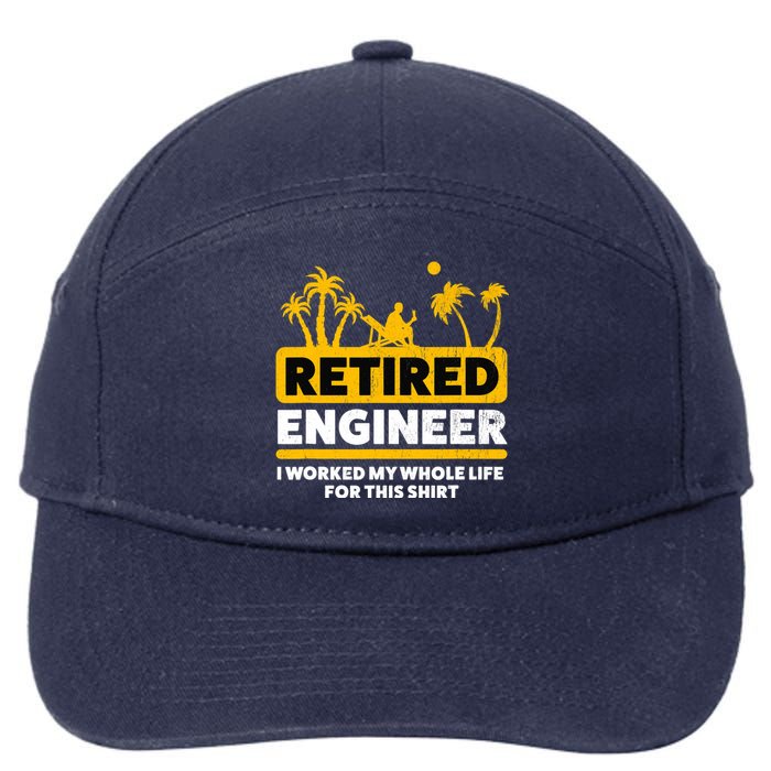 Retirement Retiree Retired Engineer 7-Panel Snapback Hat