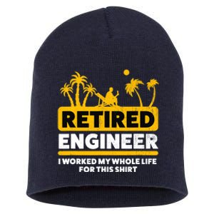 Retirement Retiree Retired Engineer Short Acrylic Beanie