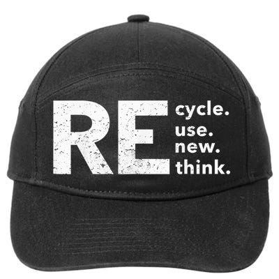 Recycle Reuse Renew Rethink 7-Panel Snapback Hat