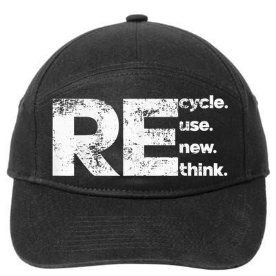 Recycle Reuse Renew Rethink 7-Panel Snapback Hat