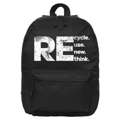 Recycle Reuse Renew Rethink 16 in Basic Backpack