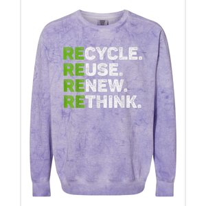 Recycle Reuse Renew Rethink Earth Day Environmental Activism Colorblast Crewneck Sweatshirt