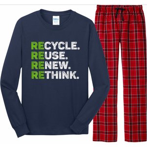 Recycle Reuse Renew Rethink Earth Day Environmental Activism Long Sleeve Pajama Set