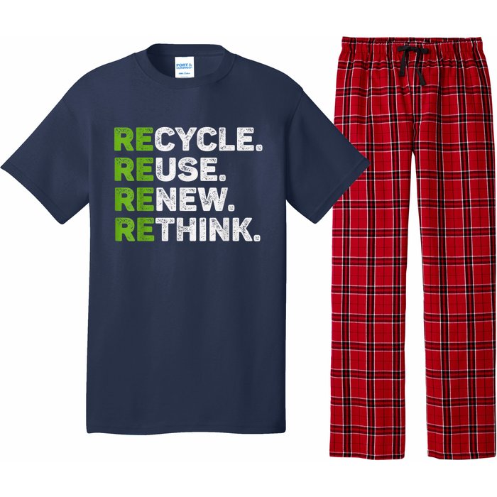 Recycle Reuse Renew Rethink Earth Day Environmental Activism Pajama Set