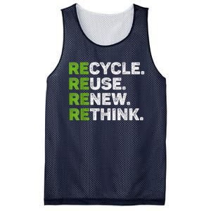 Recycle Reuse Renew Rethink Earth Day Environmental Activism Mesh Reversible Basketball Jersey Tank