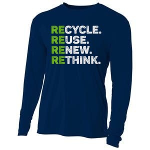 Recycle Reuse Renew Rethink Earth Day Environmental Activism Cooling Performance Long Sleeve Crew