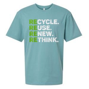 Recycle Reuse Renew Rethink Earth Day Environmental Activism Sueded Cloud Jersey T-Shirt