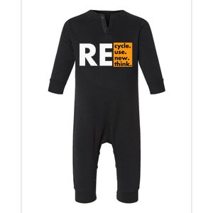 Recycle Reuse Renew Rethink Earth Day Environmental Activism Infant Fleece One Piece