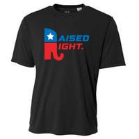 Raised Right Republican Elephant Retro Style Distressed Gift Cooling Performance Crew T-Shirt