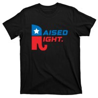 Raised Right Republican Elephant Retro Style Distressed Gift T-Shirt