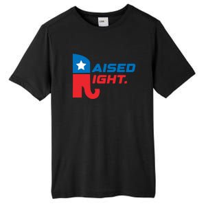 Raised Right Republican Elephant Retro Style Distressed Gift Tall Fusion ChromaSoft Performance T-Shirt