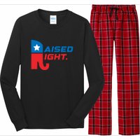 Raised Right Republican Elephant Retro Style Distressed Gift Long Sleeve Pajama Set