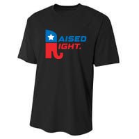 Raised Right Republican Elephant Retro Style Distressed Gift Performance Sprint T-Shirt