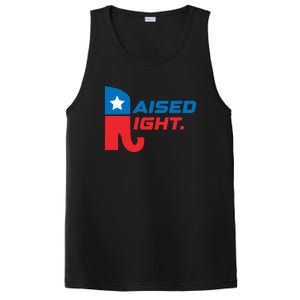 Raised Right Republican Elephant Retro Style Distressed Gift PosiCharge Competitor Tank