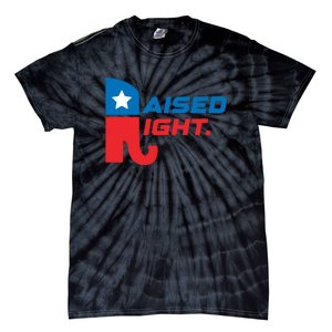 Raised Right Republican Elephant Retro Style Distressed Gift Tie-Dye T-Shirt