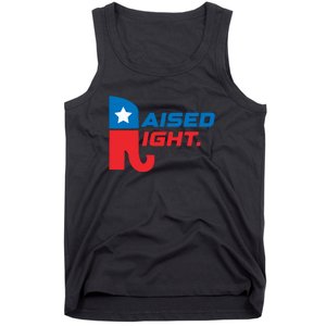 Raised Right Republican Elephant Retro Style Distressed Gift Tank Top