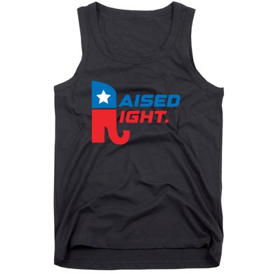 Raised Right Republican Elephant Retro Style Distressed Gift Tank Top