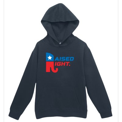 Raised Right Republican Elephant Retro Style Distressed Gift Urban Pullover Hoodie