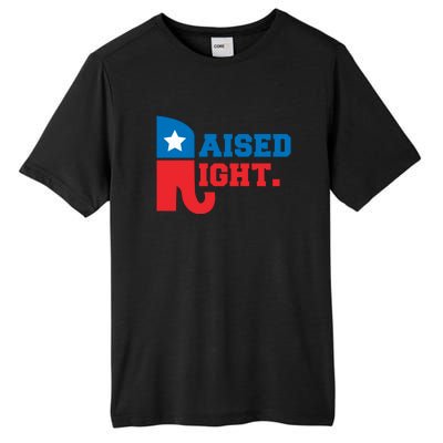 Raised Right Republican Elephant Retro Style Distressed Gift Tall Fusion ChromaSoft Performance T-Shirt