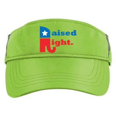 Raised Right Republican Elephant Retro Style Distressed Gift Adult Drive Performance Visor