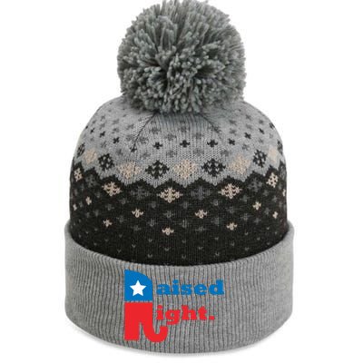 Raised Right Republican Elephant Retro Style Distressed Gift The Baniff Cuffed Pom Beanie