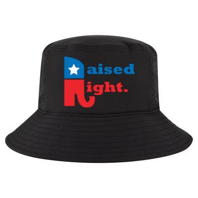 Raised Right Republican Elephant Retro Style Distressed Gift Cool Comfort Performance Bucket Hat