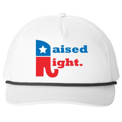 Raised Right Republican Elephant Retro Style Distressed Gift Snapback Five-Panel Rope Hat