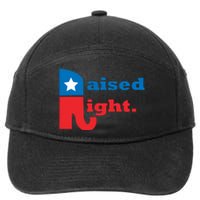 Raised Right Republican Elephant Retro Style Distressed Gift 7-Panel Snapback Hat