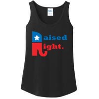 Raised Right Republican Elephant Retro Style Distressed Gift Ladies Essential Tank