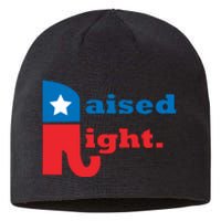 Raised Right Republican Elephant Retro Style Distressed Gift Sustainable Beanie