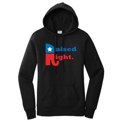 Raised Right Republican Elephant Retro Style Distressed Gift Women's Pullover Hoodie