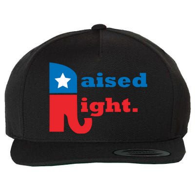 Raised Right Republican Elephant Retro Style Distressed Gift Wool Snapback Cap