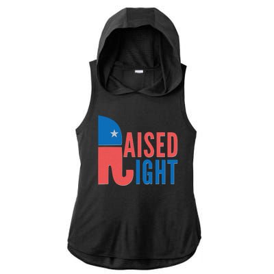 Raised Right Republican Party Ladies PosiCharge Tri-Blend Wicking Draft Hoodie Tank