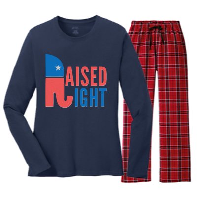 Raised Right Republican Party Women's Long Sleeve Flannel Pajama Set 