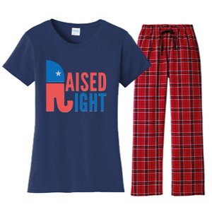 Raised Right Republican Party Women's Flannel Pajama Set