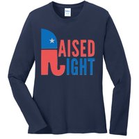 Raised Right Republican Party Ladies Long Sleeve Shirt