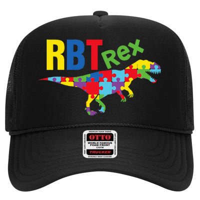 RBT Rex Registered Behavior Technician Autism ABA Therapist High Crown Mesh Back Trucker Hat