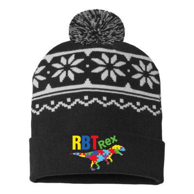 RBT Rex Registered Behavior Technician Autism ABA Therapist USA-Made Snowflake Beanie