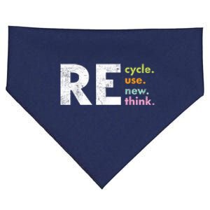 Recycle Reuse Renew Rethink Crisis Environmental Activism USA-Made Doggie Bandana