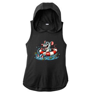 River Rat River Animal Ladies PosiCharge Tri-Blend Wicking Draft Hoodie Tank