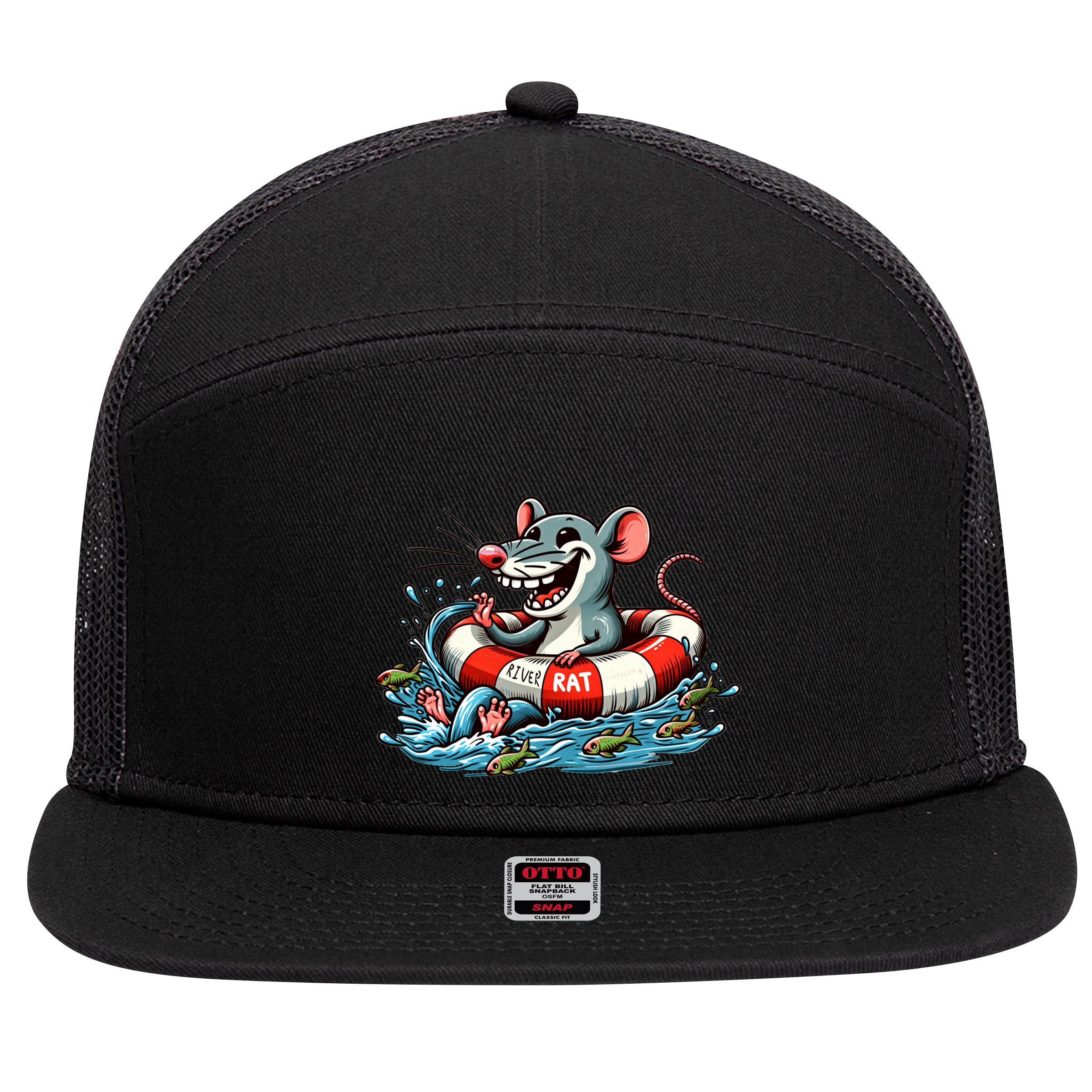 River Rat River Animal 7 Panel Mesh Trucker Snapback Hat