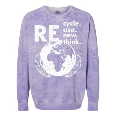 Recycle Reuse Renew Rethink Earth Day Environmental Activism Colorblast Crewneck Sweatshirt