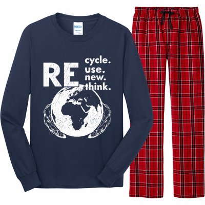 Recycle Reuse Renew Rethink Earth Day Environmental Activism Long Sleeve Pajama Set