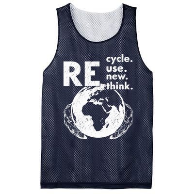 Recycle Reuse Renew Rethink Earth Day Environmental Activism Mesh Reversible Basketball Jersey Tank