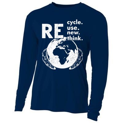 Recycle Reuse Renew Rethink Earth Day Environmental Activism Cooling Performance Long Sleeve Crew