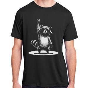 Retro Raccoon Rock Music Adult ChromaSoft Performance T-Shirt