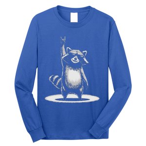 Retro Raccoon Rock Music Long Sleeve Shirt