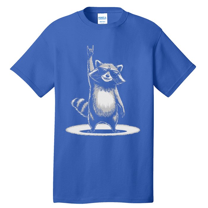 Retro Raccoon Rock Music Tall T-Shirt