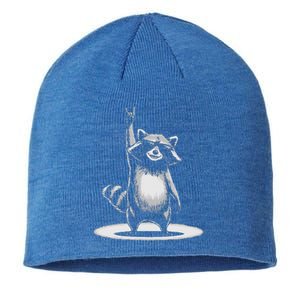 Retro Raccoon Rock Music Sustainable Beanie