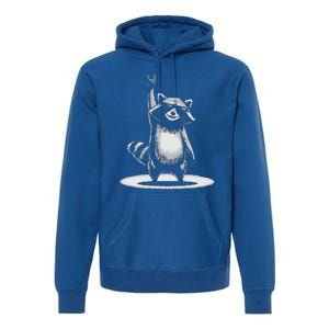 Retro Raccoon Rock Music Premium Hoodie